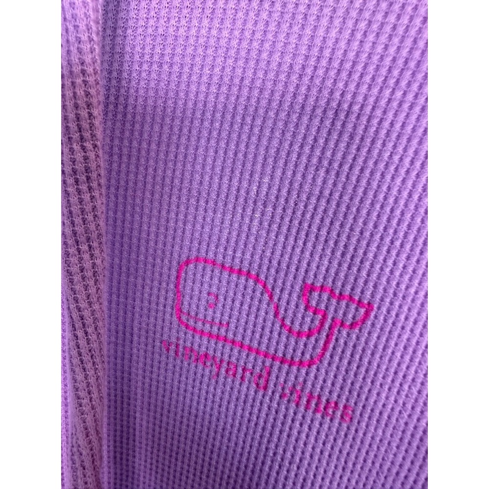 Vineyard Vines Womens Purple Waffle Knit Whale Logo Pullover Hoodie Size M - Picture 3 of 8